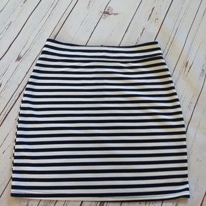 Annabella Navy and White Striped Skirt